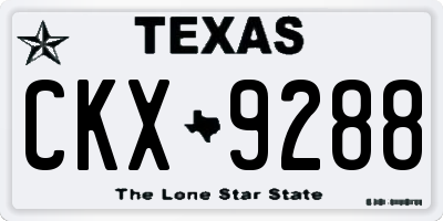 TX license plate CKX9288