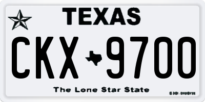 TX license plate CKX9700