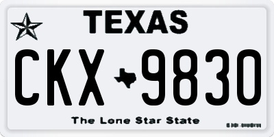 TX license plate CKX9830