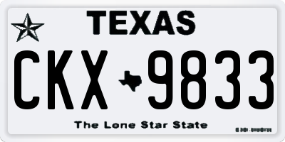 TX license plate CKX9833