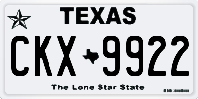 TX license plate CKX9922