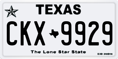 TX license plate CKX9929