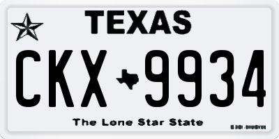 TX license plate CKX9934