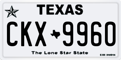 TX license plate CKX9960