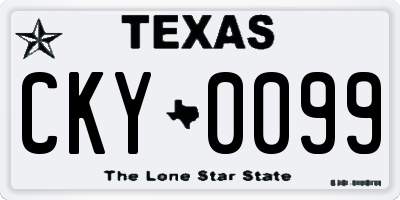 TX license plate CKY0099