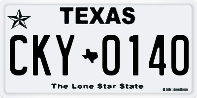 TX license plate CKY0140