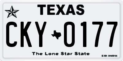 TX license plate CKY0177