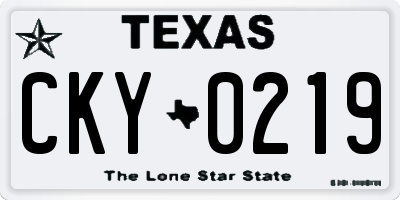 TX license plate CKY0219
