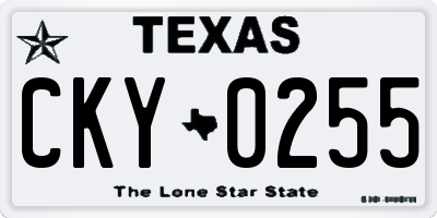 TX license plate CKY0255