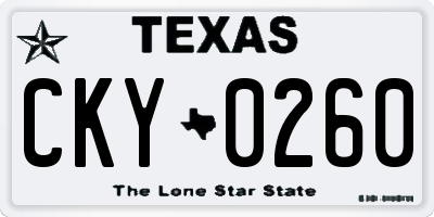 TX license plate CKY0260