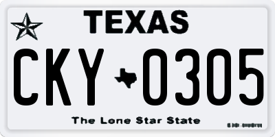 TX license plate CKY0305