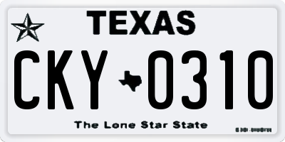 TX license plate CKY0310