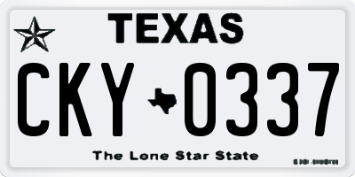 TX license plate CKY0337