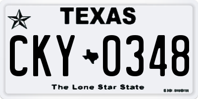 TX license plate CKY0348