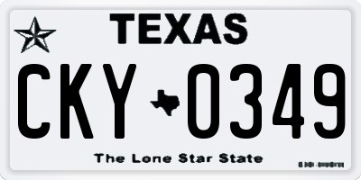 TX license plate CKY0349