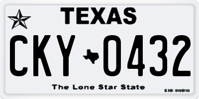 TX license plate CKY0432