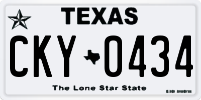 TX license plate CKY0434