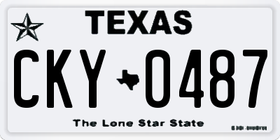 TX license plate CKY0487