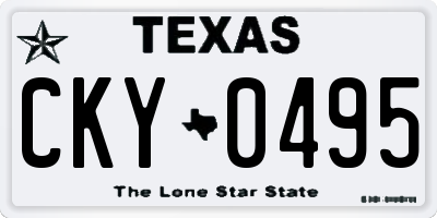 TX license plate CKY0495