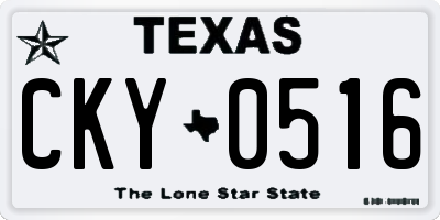 TX license plate CKY0516