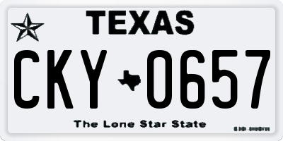 TX license plate CKY0657