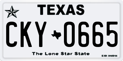 TX license plate CKY0665