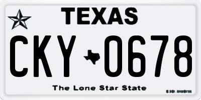TX license plate CKY0678