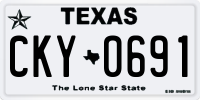 TX license plate CKY0691