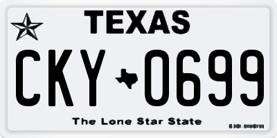 TX license plate CKY0699
