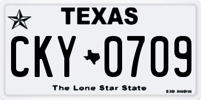 TX license plate CKY0709