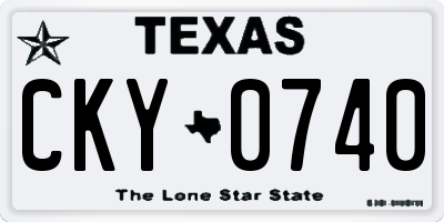 TX license plate CKY0740