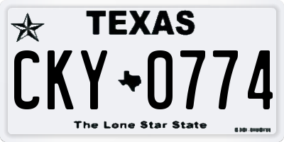 TX license plate CKY0774