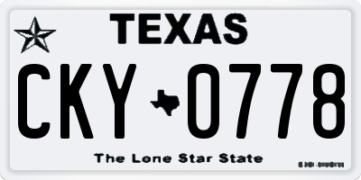 TX license plate CKY0778