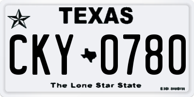 TX license plate CKY0780