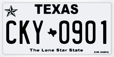 TX license plate CKY0901