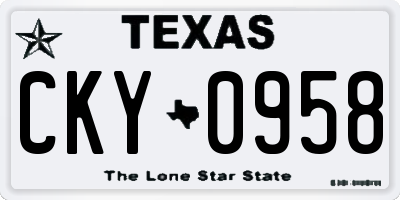 TX license plate CKY0958