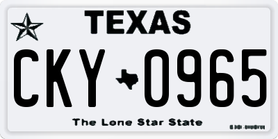 TX license plate CKY0965