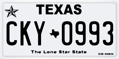 TX license plate CKY0993