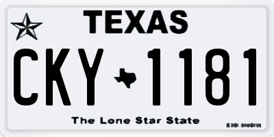 TX license plate CKY1181