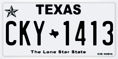 TX license plate CKY1413