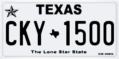 TX license plate CKY1500