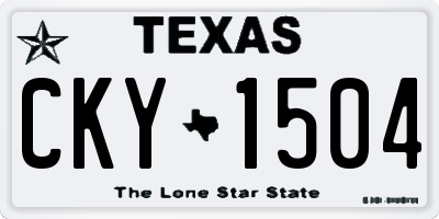 TX license plate CKY1504