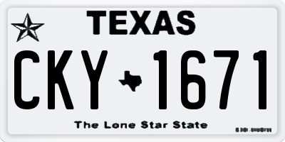 TX license plate CKY1671