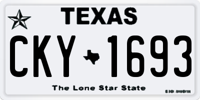 TX license plate CKY1693