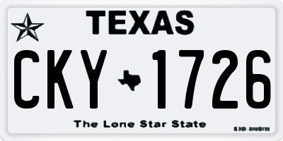 TX license plate CKY1726