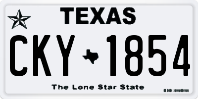 TX license plate CKY1854