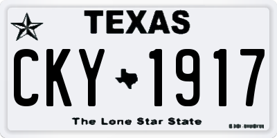 TX license plate CKY1917