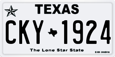 TX license plate CKY1924