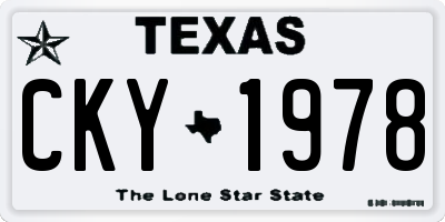 TX license plate CKY1978