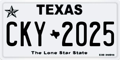 TX license plate CKY2025